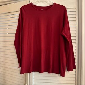 J. Jill Red Long Sleeve Tee